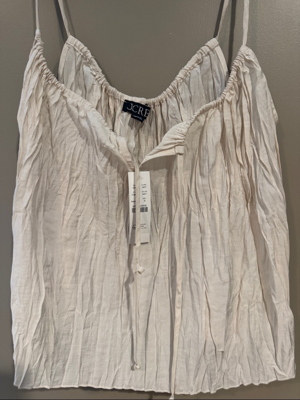 J. Crew Cream Crinkled Cotton Camisole